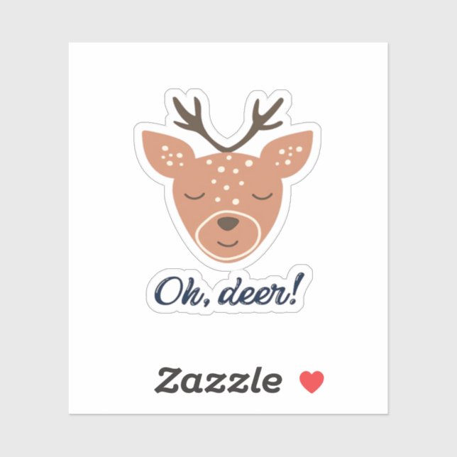 Sticker Oh Deer Deer Love Save The Deer Creative Design  (Feuille)