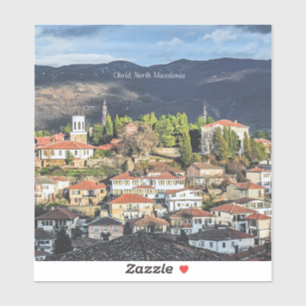 Sticker Ohrid, Macédoine du Nord photo pittoresque,