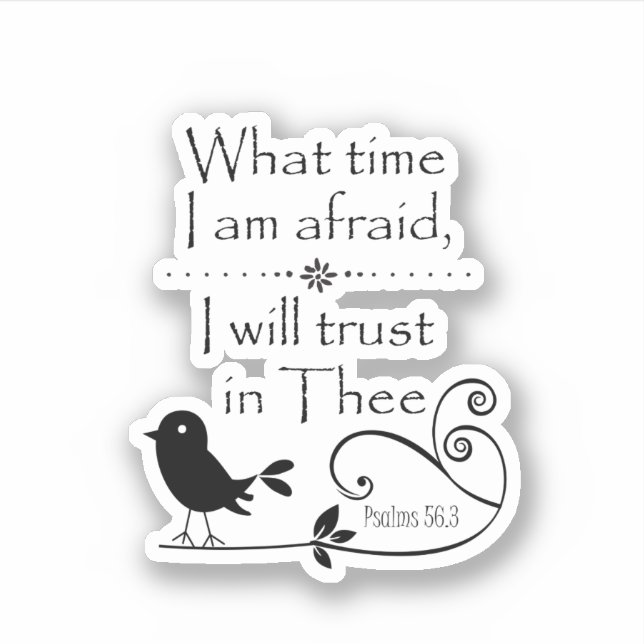 Sticker Oiseau avec Psaumes Bible Verse Écriture (Devant)