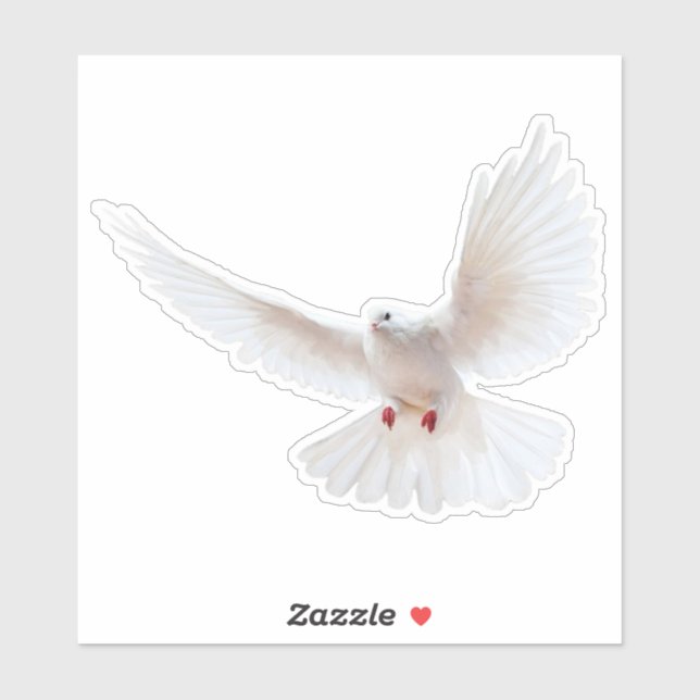 Sticker Oiseau blanc (Feuille)