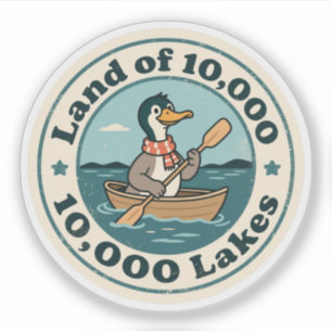 Sticker Oiseau de Loon du Minnesota rétro avec écaille et 