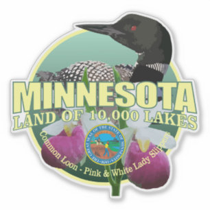 Sticker Oiseau et fleur d'état du Minnesota
