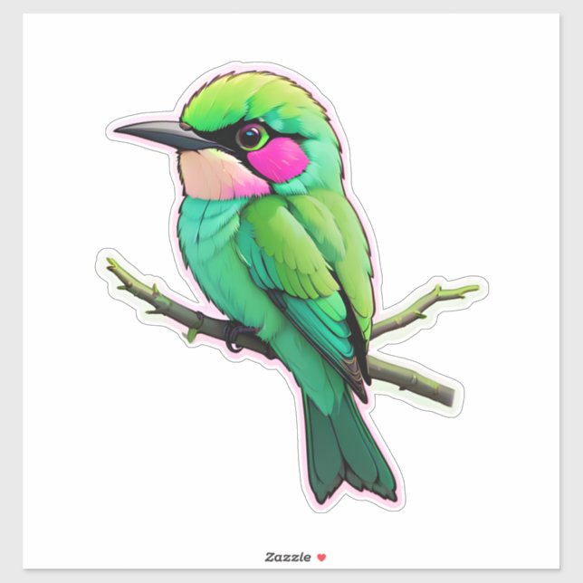Sticker Oiseau mignon (Feuille)