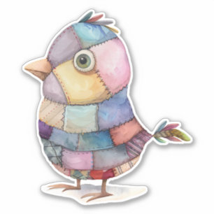 Sticker Oiseau Patchwork
