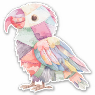 Sticker Oiseau Patchwork