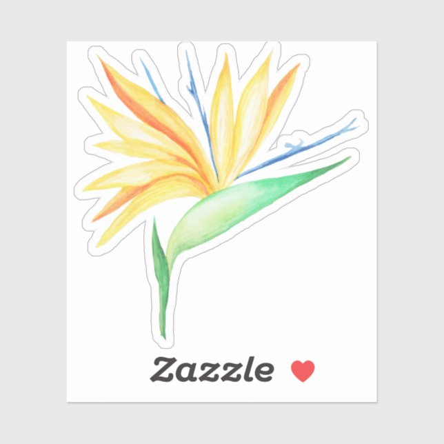 Sticker Oiseau tropical de vinyle de paradis (Feuille)