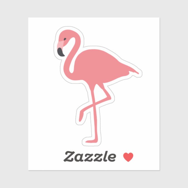 Sticker Oiseau tropical Flamant rose rose (Feuille)