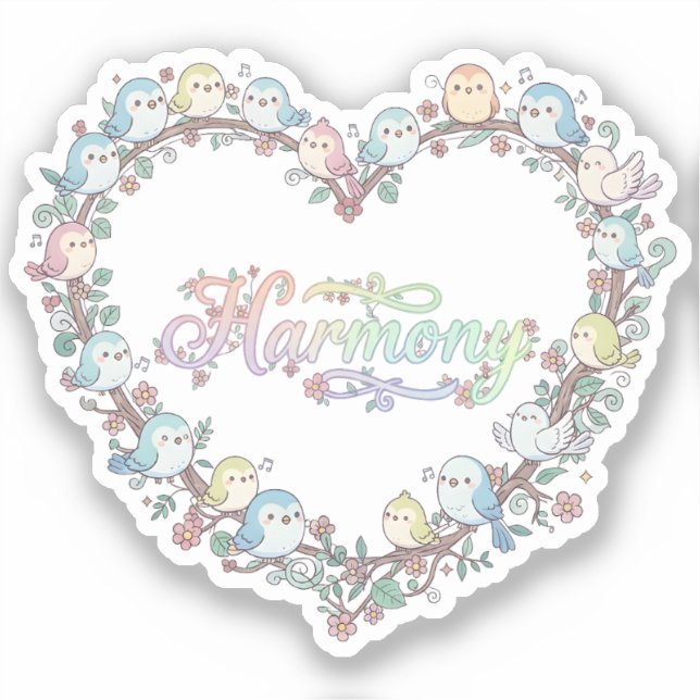 Sticker Oiseaux Chibi Mignons d'Harmonie (Recto)