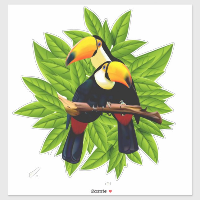 Sticker Oiseaux exotiques (Feuille)