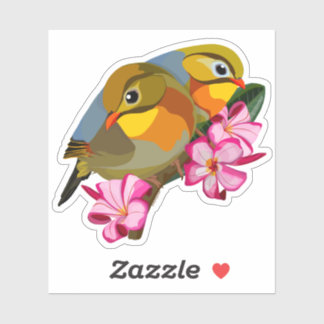 STICKER OISEAUX LEIOTHRIX À BILLE ROUGE