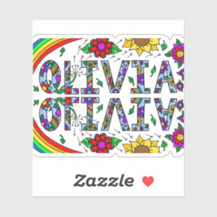 Sticker Olivia, prénom féminin Art numérique fantaisiste