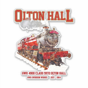Sticker Olton Hall Train à vapeur Vintage Anglais Locomoti