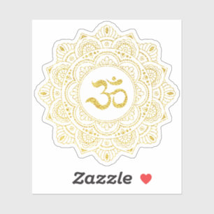 Sticker *~* Om Médaille d'or Mandala