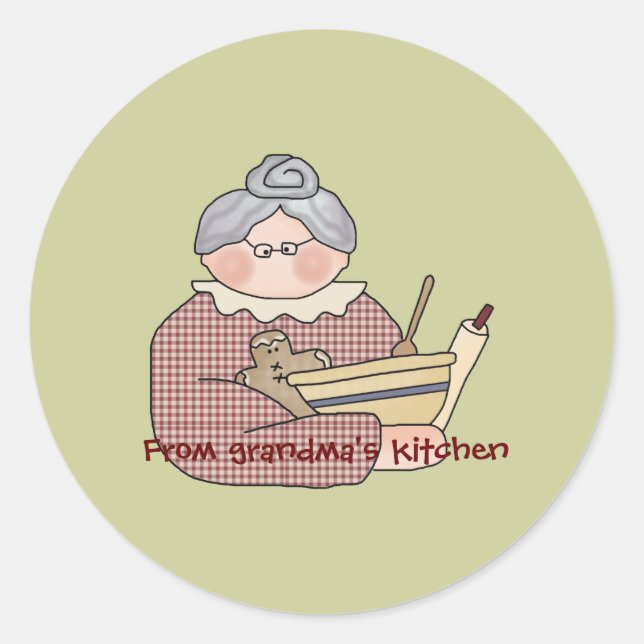 Sticker....Oma-Küche Runder Aufkleber (Vorderseite)