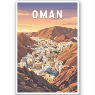 Sticker Oman Illustration Voyage Art Vintage