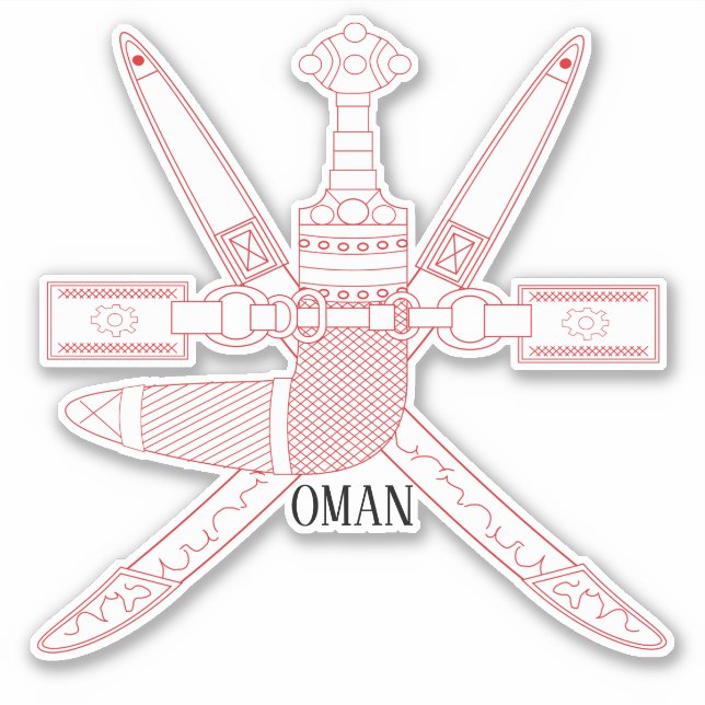 Sticker Oman National Emblem Patriotic (Devant)