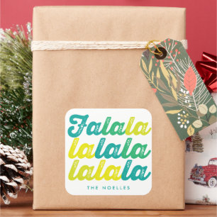 Sticker Ombre Green Lime Falalalala Custom Holiday