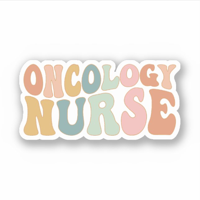 Sticker Oncologie rétro Infirmière Oncologie Infirmière en (Devant)