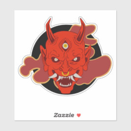 Sticker Oni japonais Hannya Masque Style traditionnel