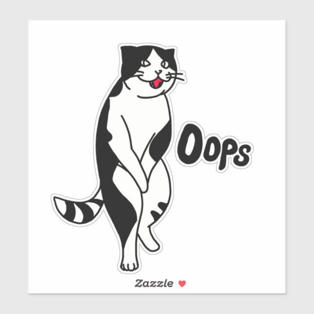 Sticker Oops cat (Feuille)