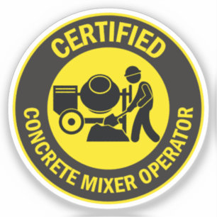 Sticker Opérateur de mélangeur de béton certifié