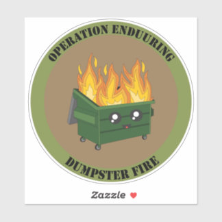 Sticker Opération Enduring Dumster Fire Style militaire