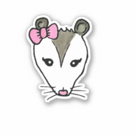 Sticker Ophélie l'Opossum, Possum, créature boisée
