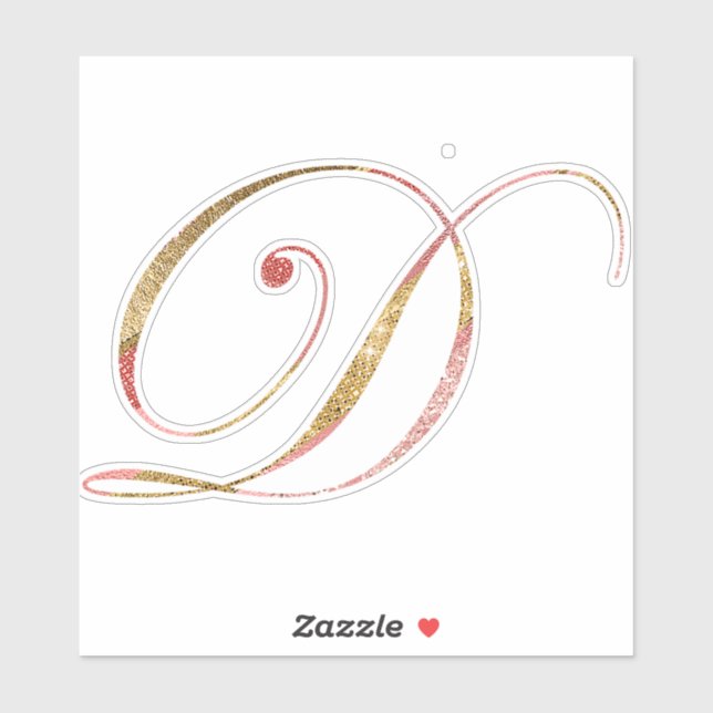 Sticker or rose initial (Feuille)