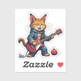 Sticker Orange jouant de la guitare