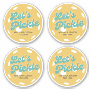 Sticker Orange Pickleball Pickle Texte personnalisé