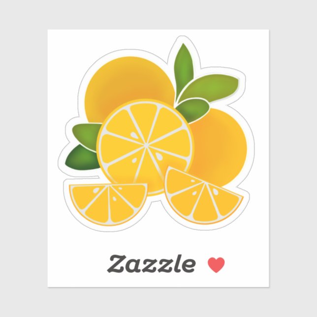 Sticker Oranges, tranches d'orange, fruits tropicaux citri (Feuille)