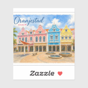 Sticker Oranjestad Aruba île des Caraïbes Voyage Souvenir