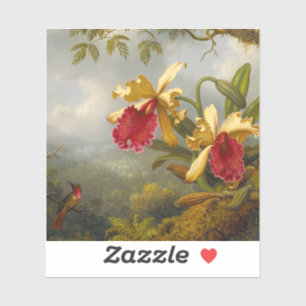 Sticker Orchidées et colibri Heade