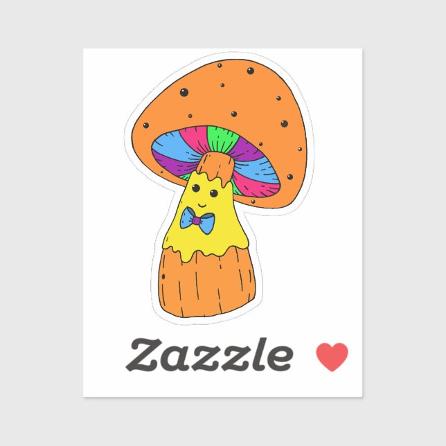 Sticker Ordinateur portable pour homme de champignons funk (Feuille)