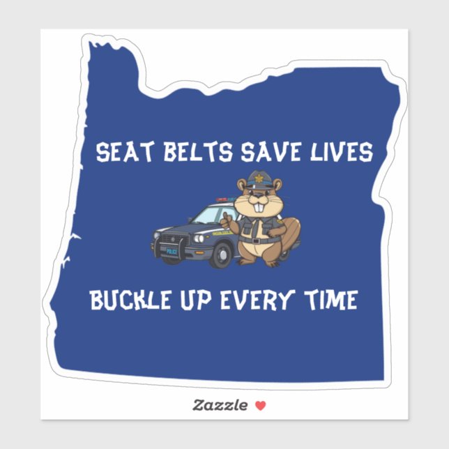 Sticker Oregon Beaver Trooper Ceintures de sécurité sauver (Feuille)
