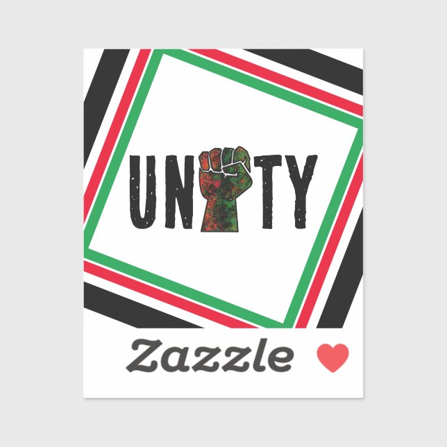 Sticker orgueil noir poing vert rouge pan drapeau africain (Feuille)