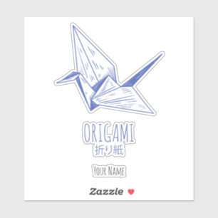 Sticker Origami Art japonais Pliage Art Retro Grane