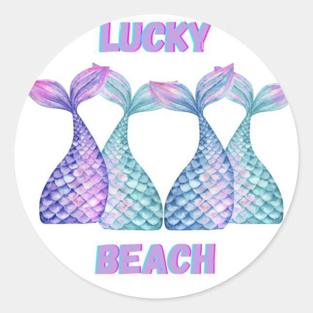 Sticker original design Lucky Beach (Devant)