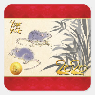 Sticker original Rats Bambou peinture 2020 Sq