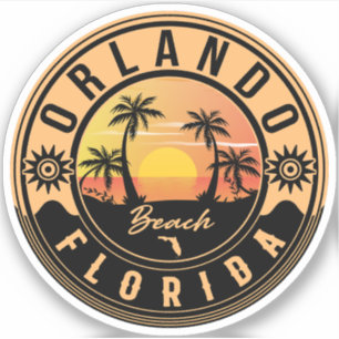 Sticker Orlando Florida tropical Retro Sunset Souvenirs