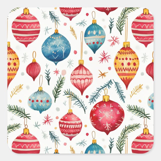 Sticker ornementaux de Noël Whimsical (Devant)