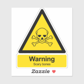 Sticker Os effrayant parodique signe d'avertissement toxiq