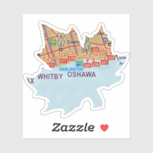 Sticker Oshawa Ontario Feuille peinte