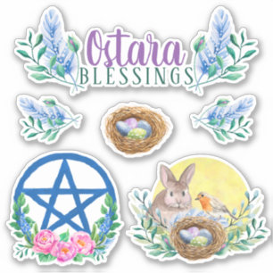 Sticker Ostara Spring Equinox Wicca Sabbat Floral