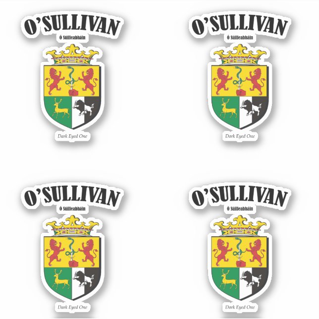 Sticker O'Sullivan Crest Traduction et signification irlan (Devant)