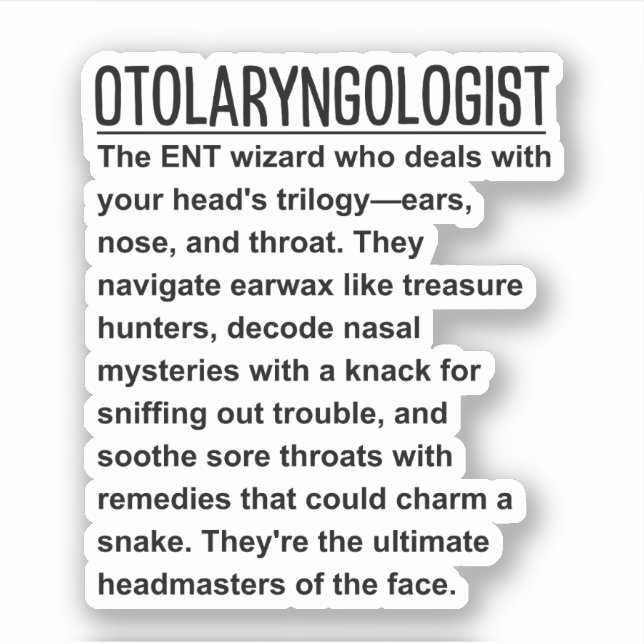 Sticker Otolaryngologue (Devant)