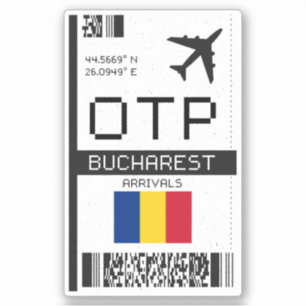 Sticker OTP Bucarest, Roumanie Carte d'embarquement - Aéro