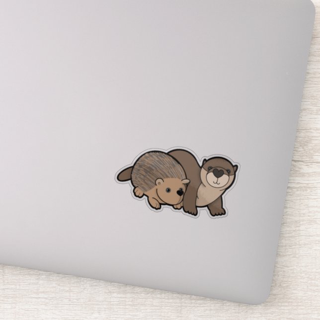 Sticker Otter et Hedgehog (Détail)