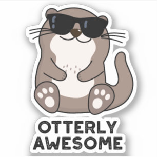 Sticker Otter Pun animal d'Otter d'un drôle d'aspect