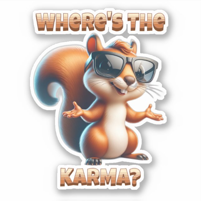 Sticker Où est l'écureuil Karma Funny à Shades (Devant)